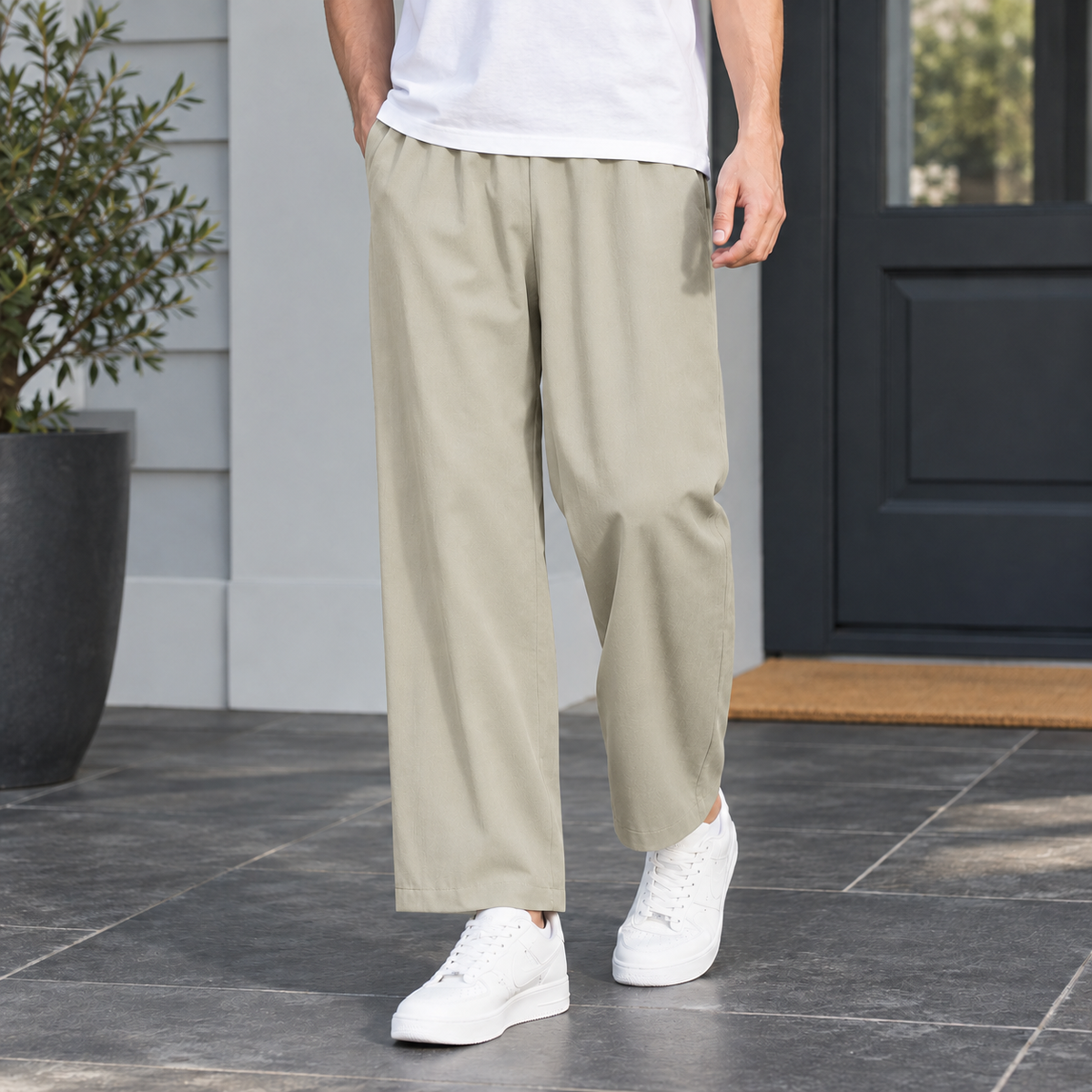Marco Wide Leg Pants - Khaki