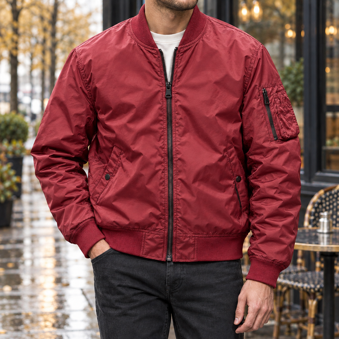 Armand Bomber Jacket - Red