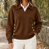 Ottilie Collared Sweater - Brown