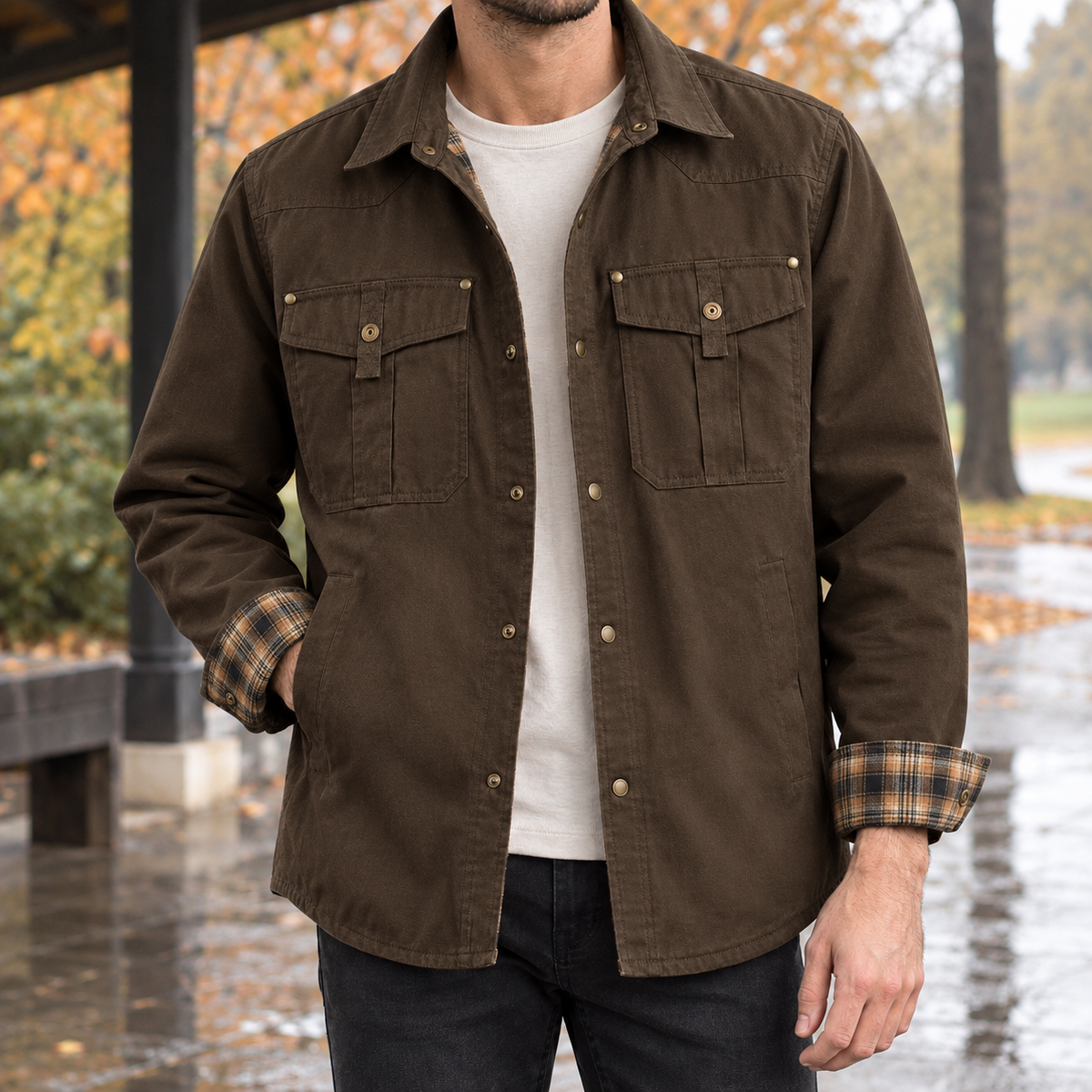 Vaughn Utility Jacket - Dark Brown