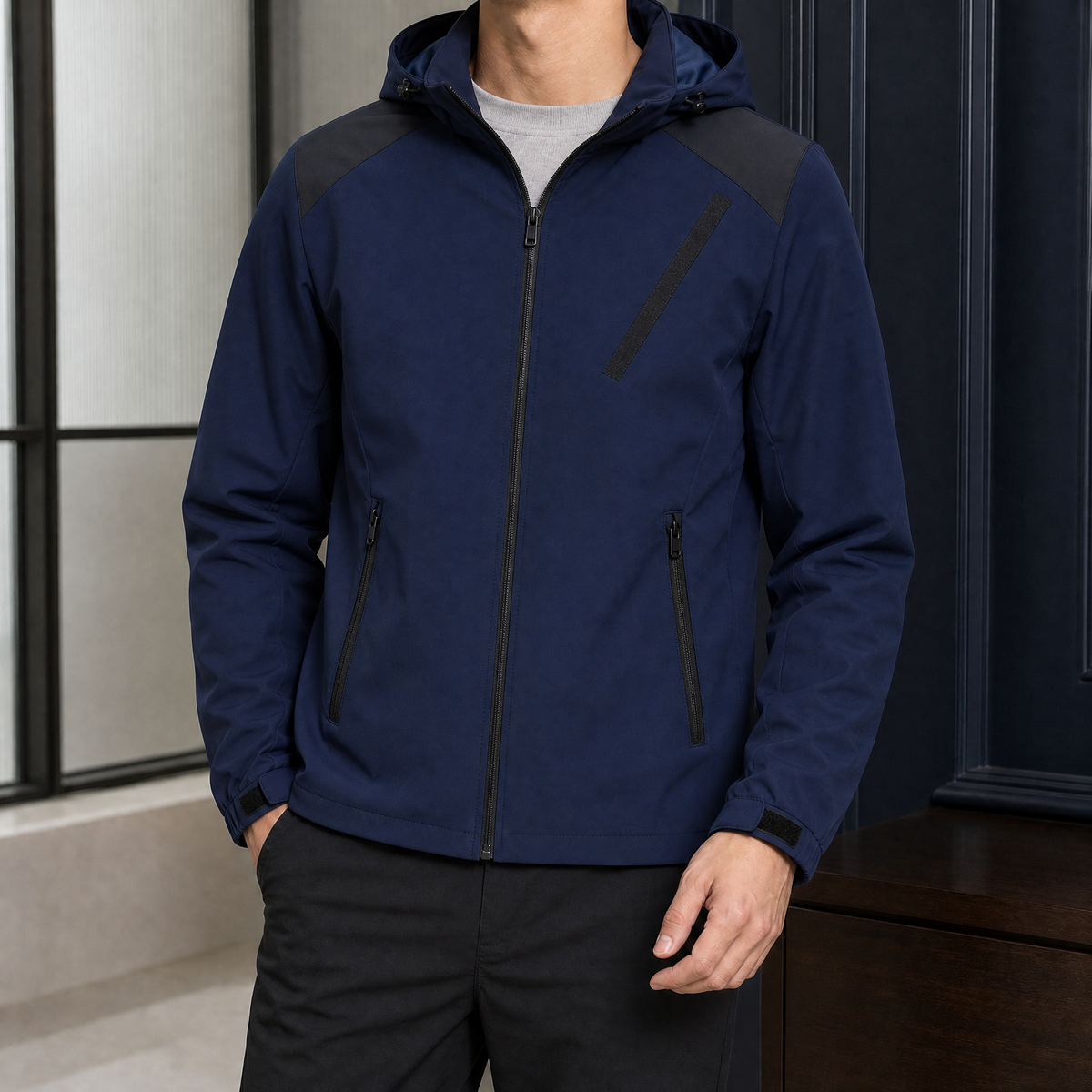 Sterling Hooded Jacket - Blue
